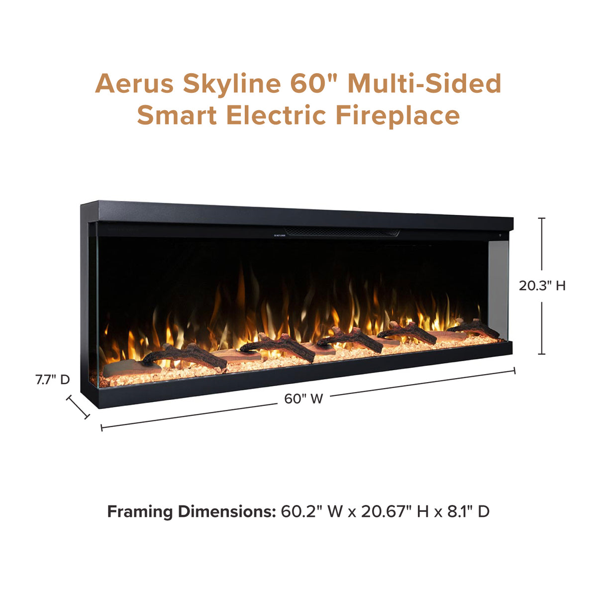 Skyline 3-Side Linear Electric Fireplace