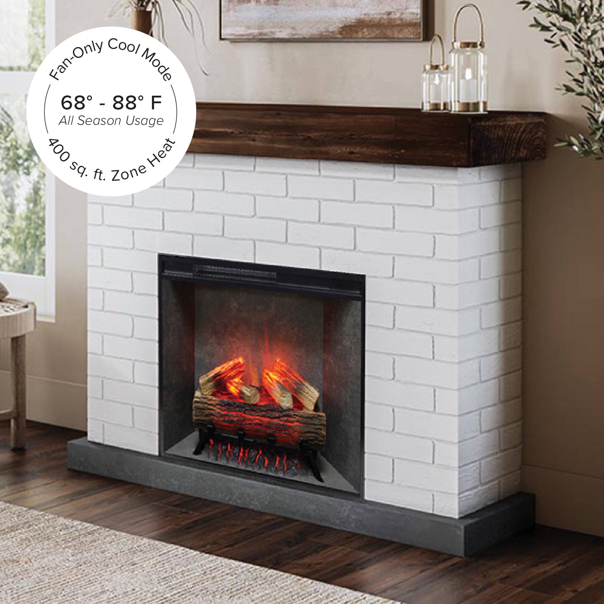 Jackson Mantel Package with Uptown Concrete Firebox