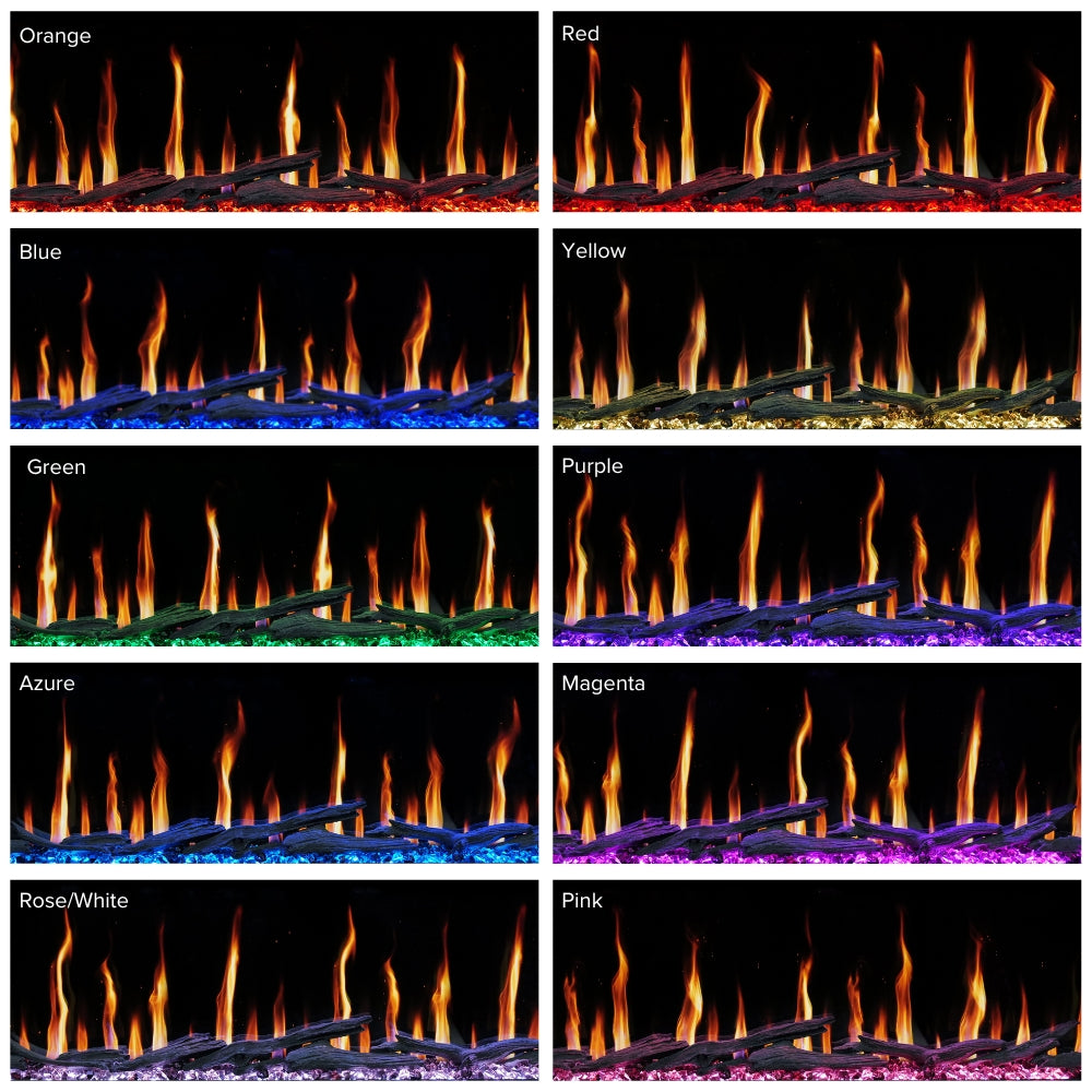 Downlight options of Highmark Luxe LCD Electric Fireplaces