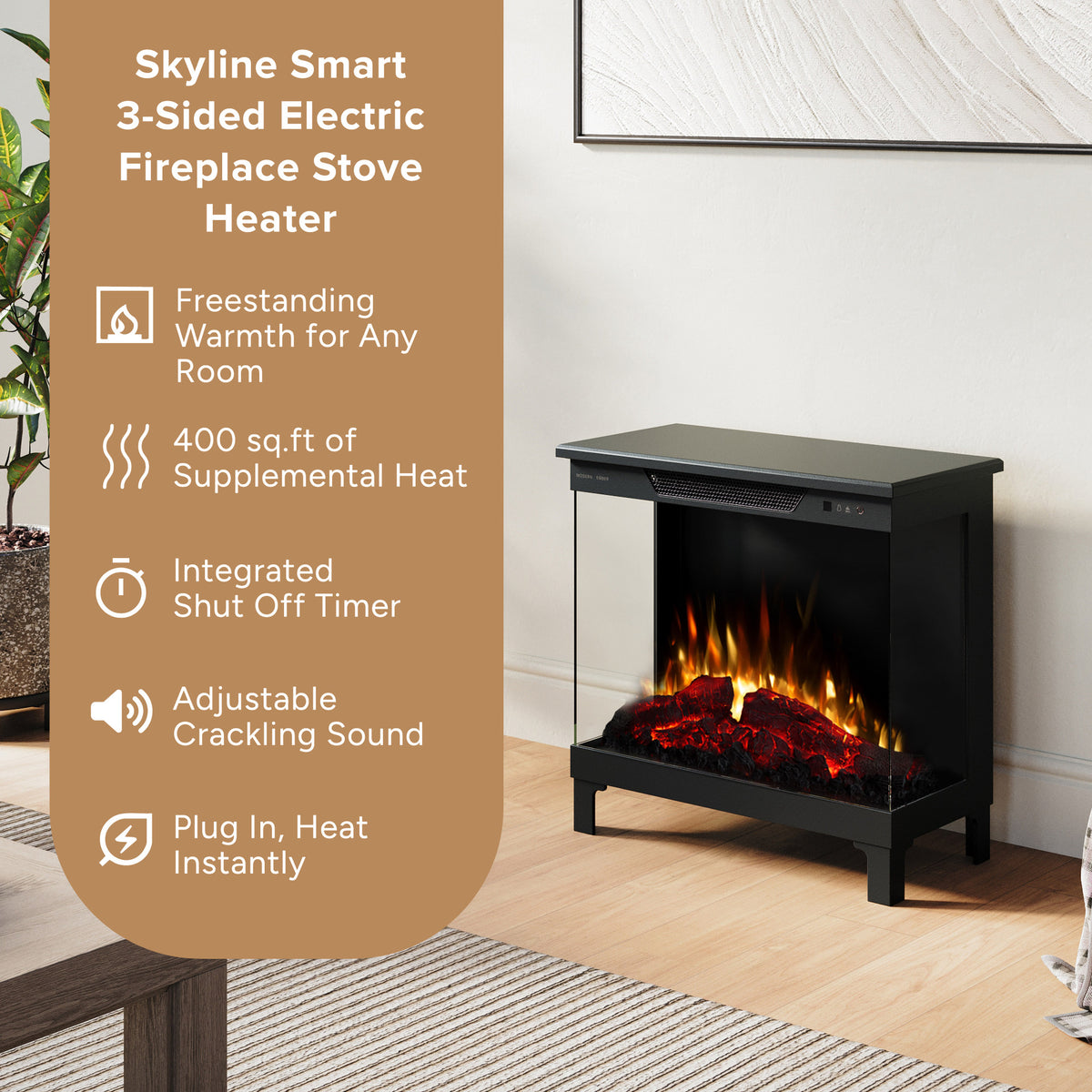 24" Skyline Smart 3-Sided Freestanding Electric Stove