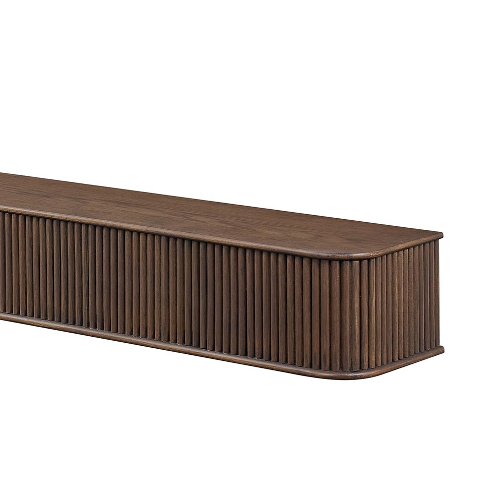 Alfama 72-in Reed Mantel Shelf Umber Stain