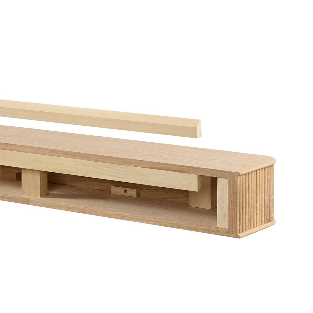 Alfama 72-in Reed Mantel Shelf Back View