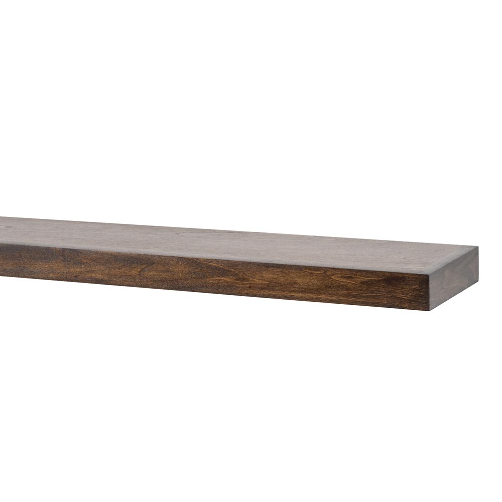 Alma 36-in Poplar Floating Wood Shelf - Burnished Walnut Stain