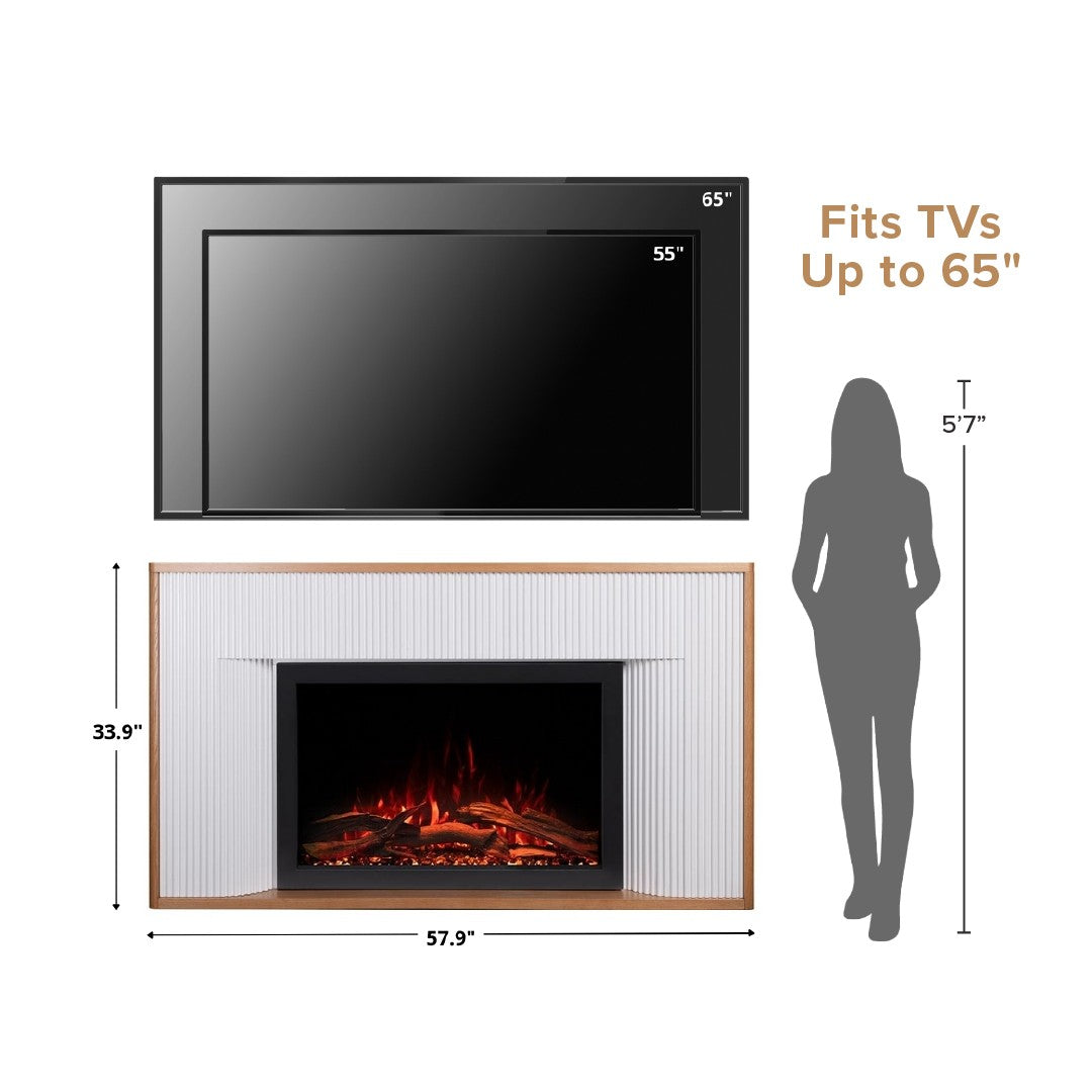 Arrie Fluted Mantel & 33" Firebox