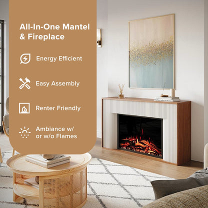 Arrie Fluted Mantel & 33" Firebox