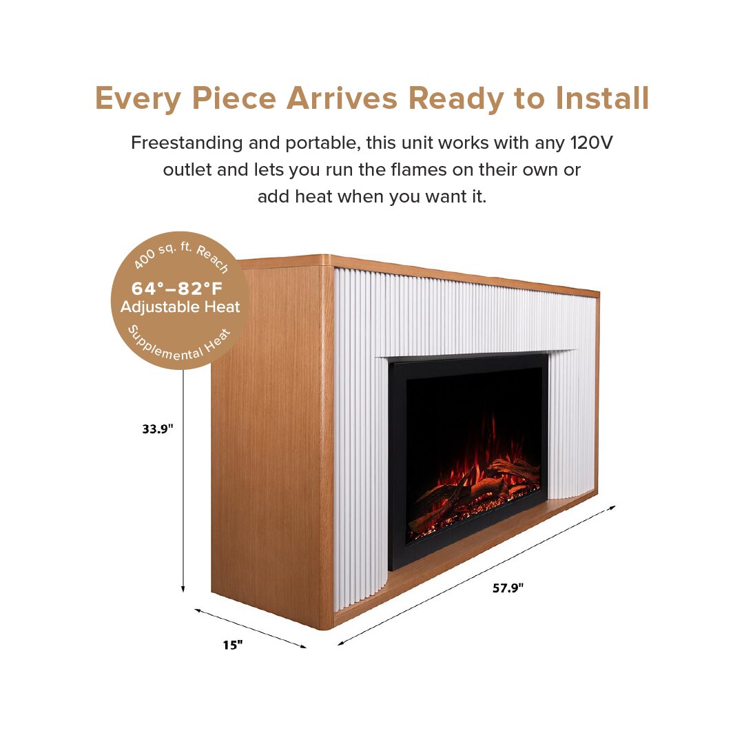Arrie Fluted Mantel & 33" Firebox