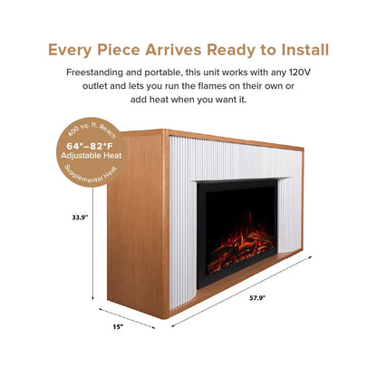 Arrie Fluted Mantel & 33" Firebox