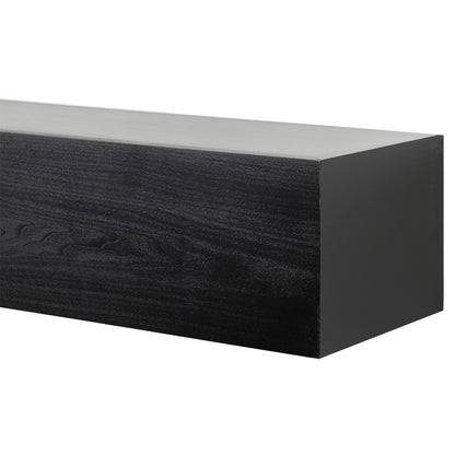 Boone 72-in Wood Mantel Shelf - Black Paint