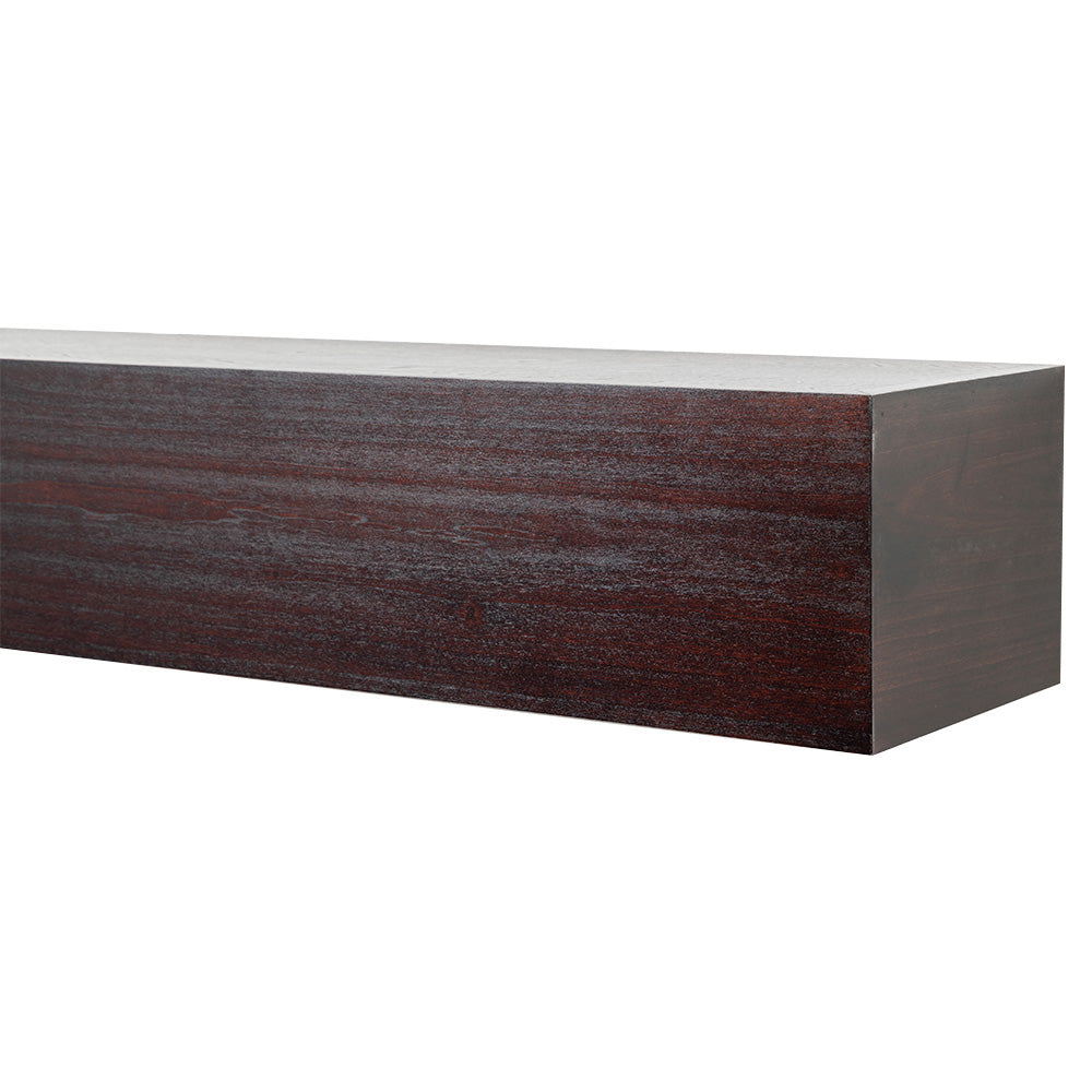 Boone 72-in Wood Mantel Shelf - Red Mahogany Stain