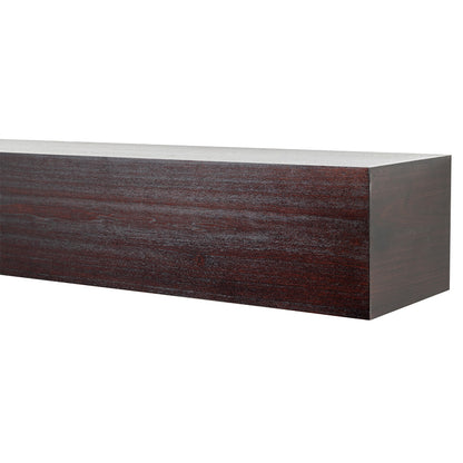 Boone 72-in Wood Mantel Shelf - Red Mahogany Stain
