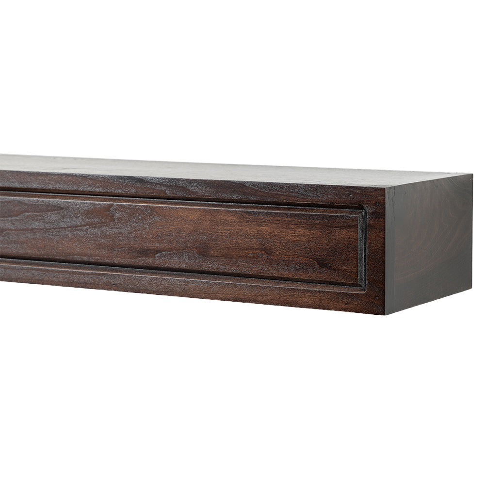Lotta 72-in Wood Mantel Shelf - Chocolate Stain