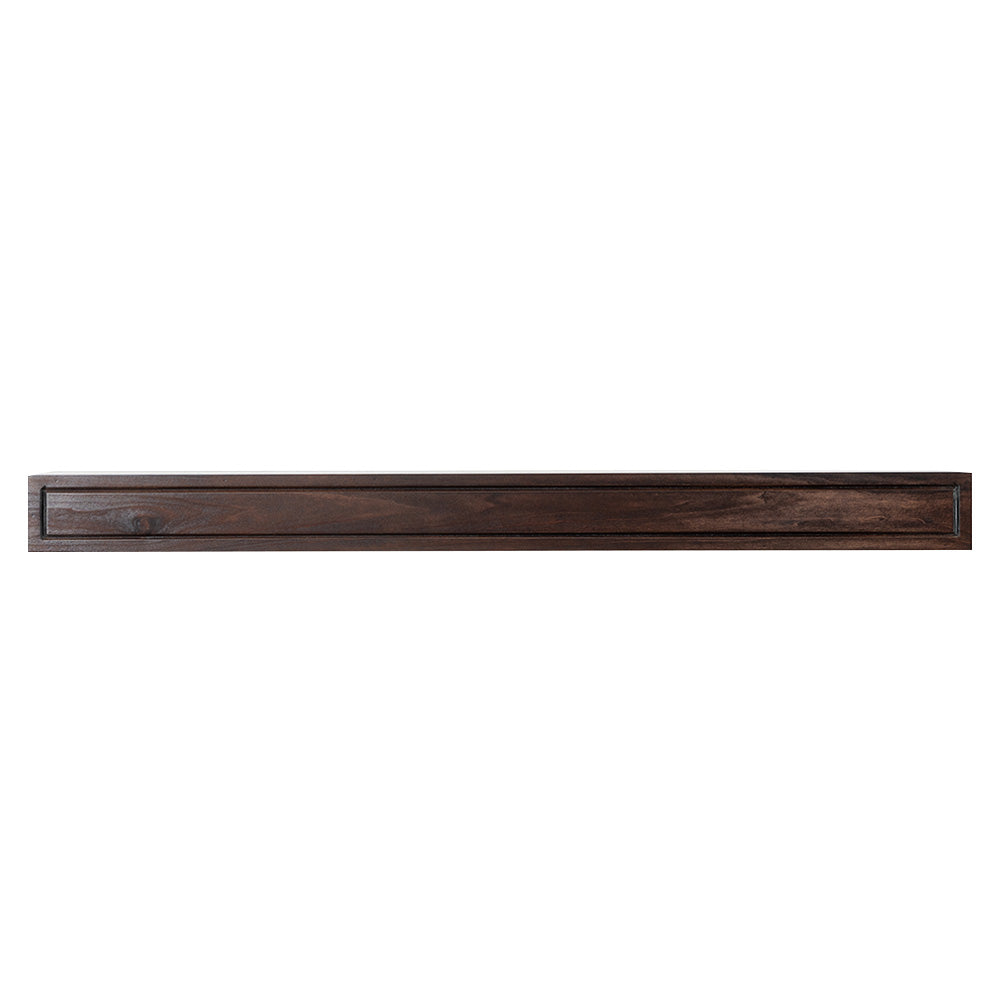 Lotta 72-in Wood Mantel Shelf - Chocolate Stain