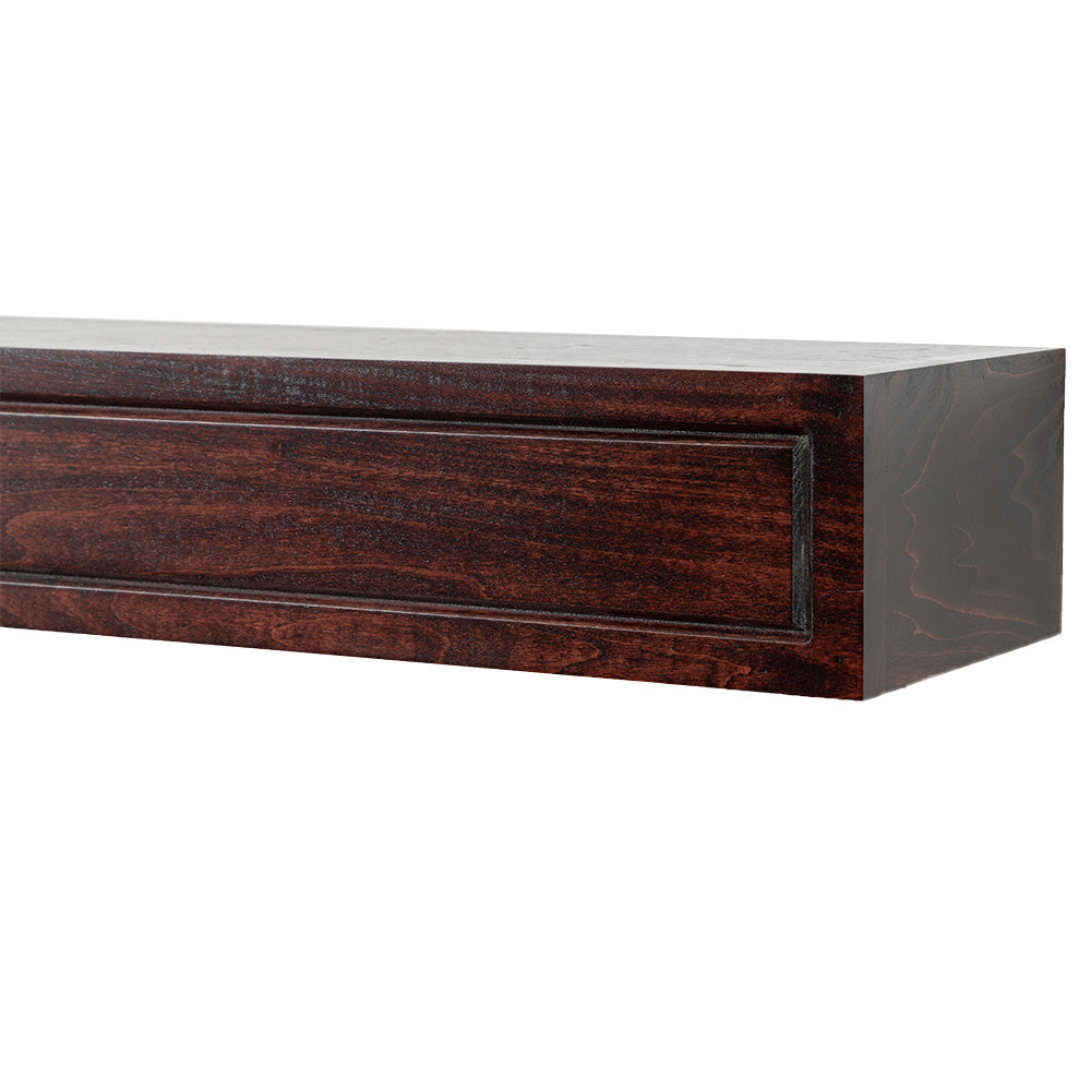Lotta 72-in Wood Mantel Shelf - Red Mahogany Stain