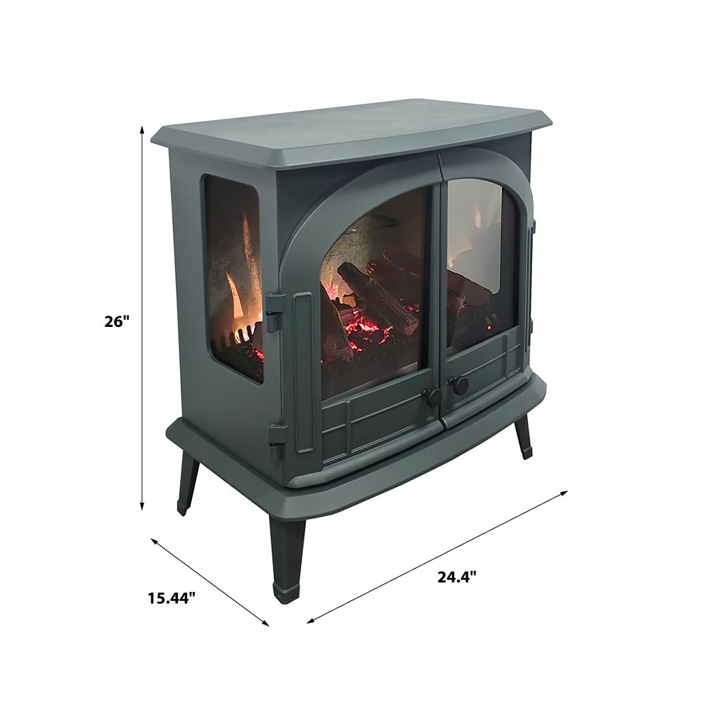 Modern Ember 26-in Freestanding Electric Stove in Hunter Green ME-26-HNT Dimensions