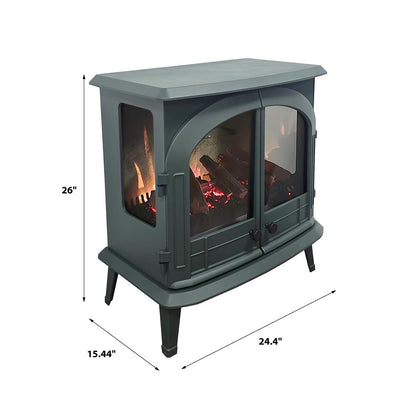 Modern Ember 26-in Freestanding Electric Stove in Hunter Green ME-26-HNT Dimensions