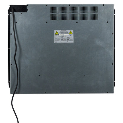 Rear view of the 28 inch Uptown Insert, illustrating the plug-in or hardwire installation options.