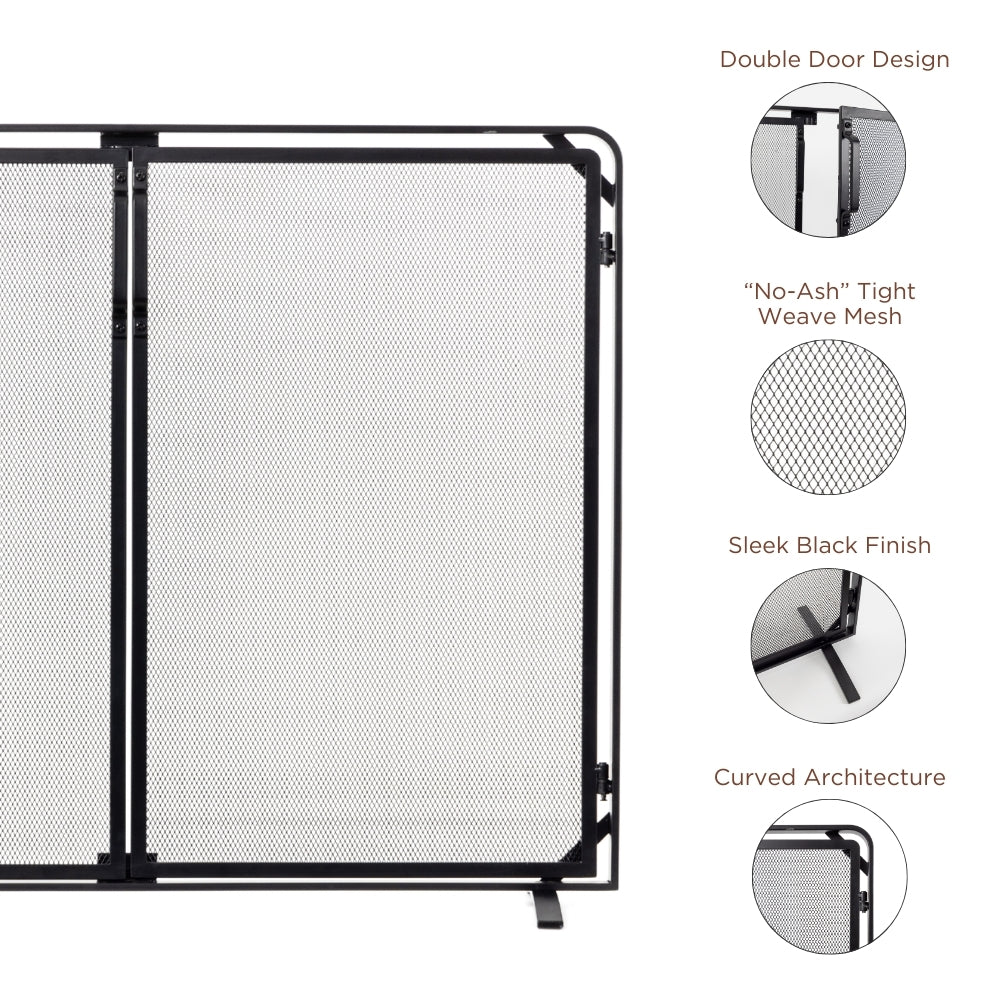 Aalto Fireplace Screen in Black S18091BK