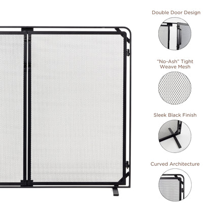 Aalto Fireplace Screen in Black S18091BK