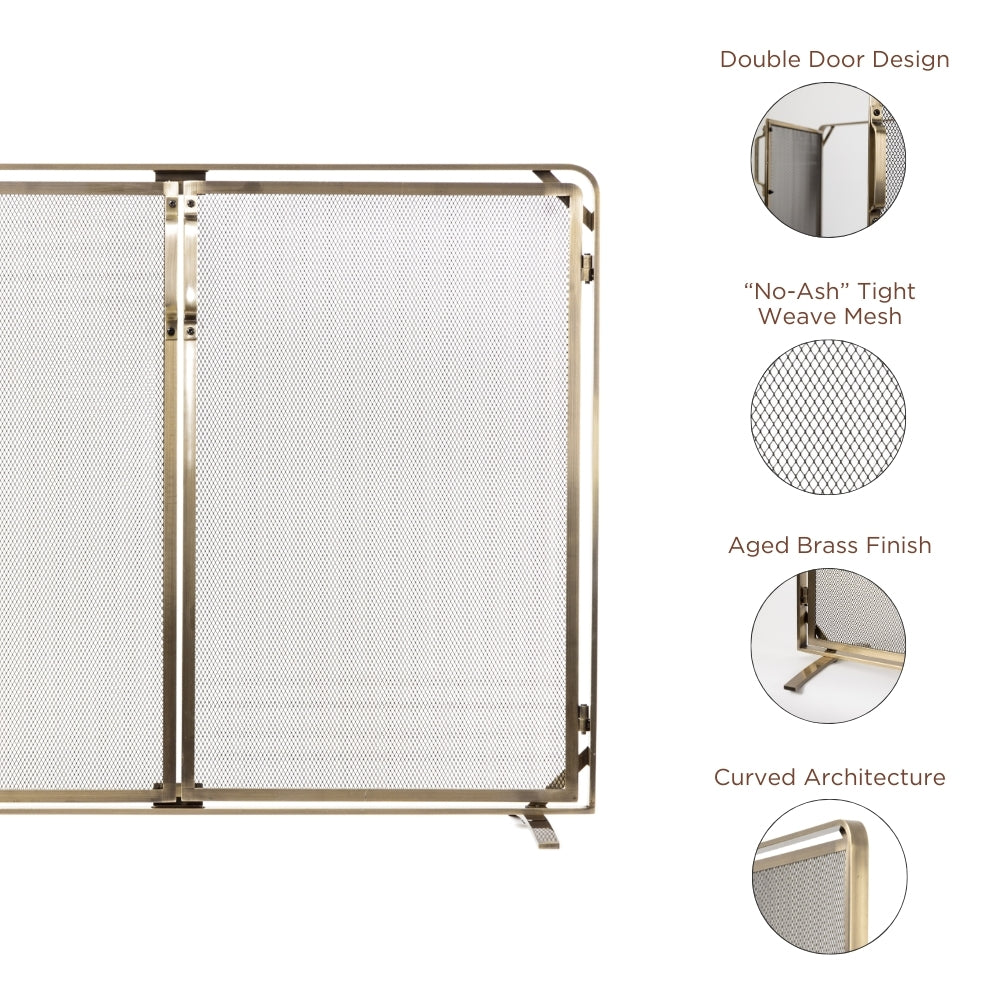 Aalto Fireplace Screen in Aged Brass S18091AB