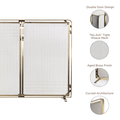Aalto Fireplace Screen in Aged Brass S18091AB