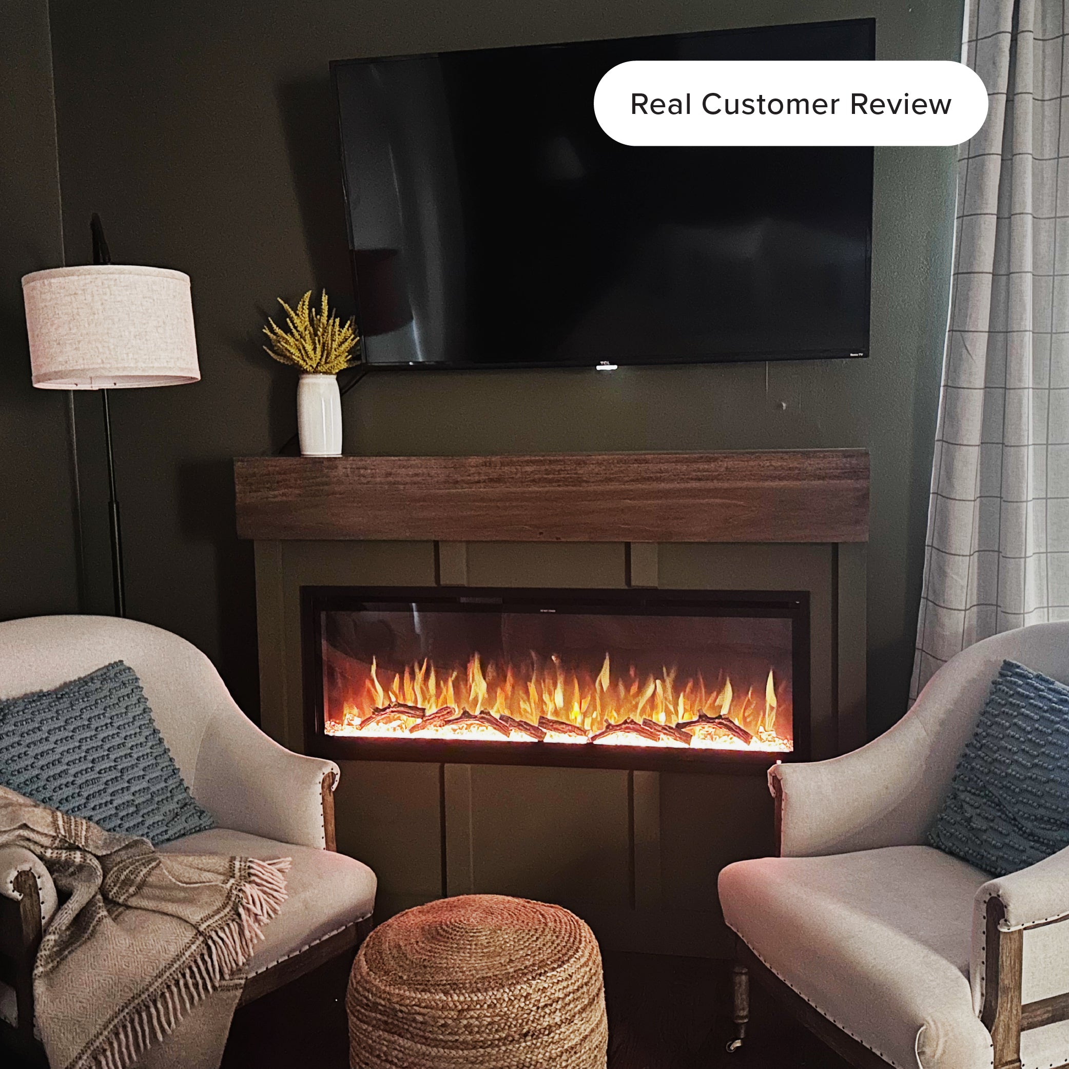 Modern Ember Aerus Deep 50-in Linear Electric Fireplace - ME-SL50