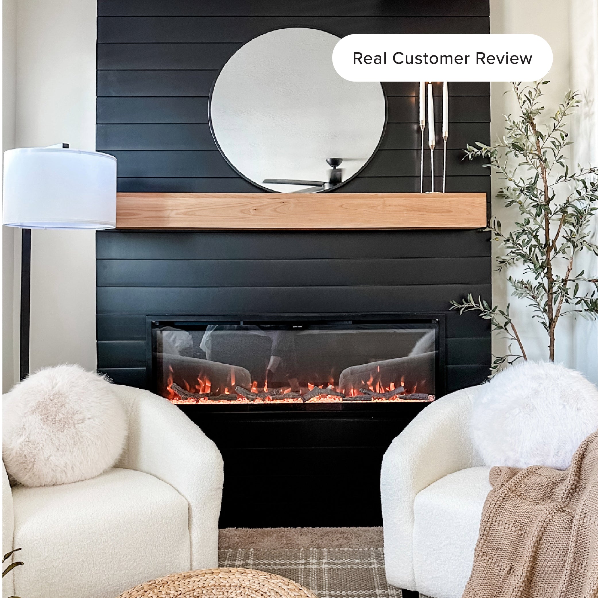 Modern Ember Aerus Deep 50-in Linear Electric Fireplace - ME-SL50