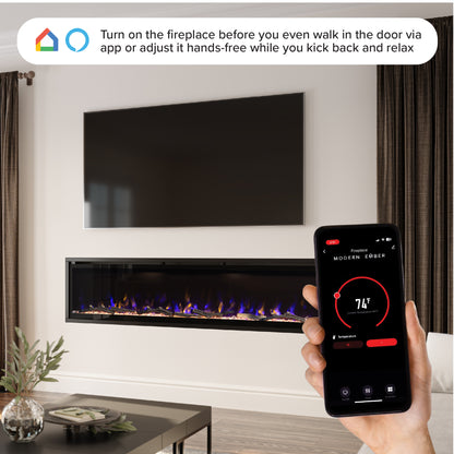 Modern Ember Aerus Deep 72-in Linear Electric Fireplace - ME-SL72