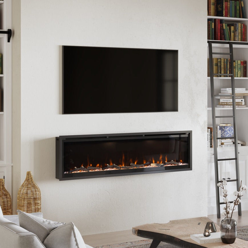 Modern Ember Aerus Deep 60-in Linear Electric Fireplace - ME-SL60 - Side View