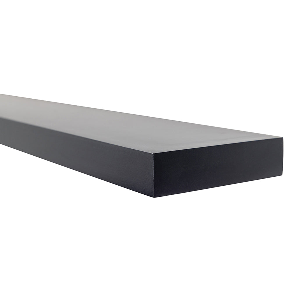 Alma Custom Poplar Floating Wood Shelf - Burnished Walnut Stain
