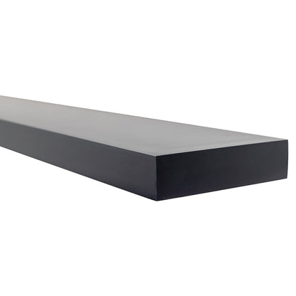 Alma Custom Poplar Floating Wood Shelf - Burnished Walnut Stain