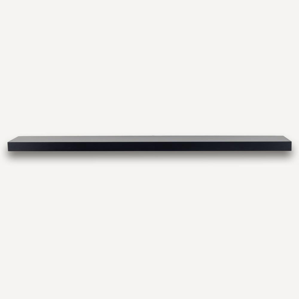Alma 36-in Poplar Floating Wood Shelf - Black Paint