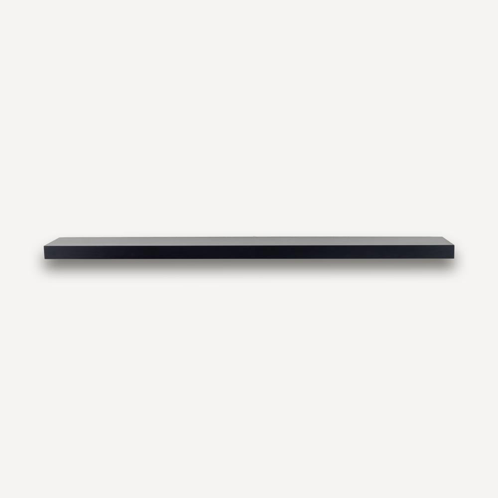 Alma 36-in Poplar Floating Wood Shelf - Black Paint