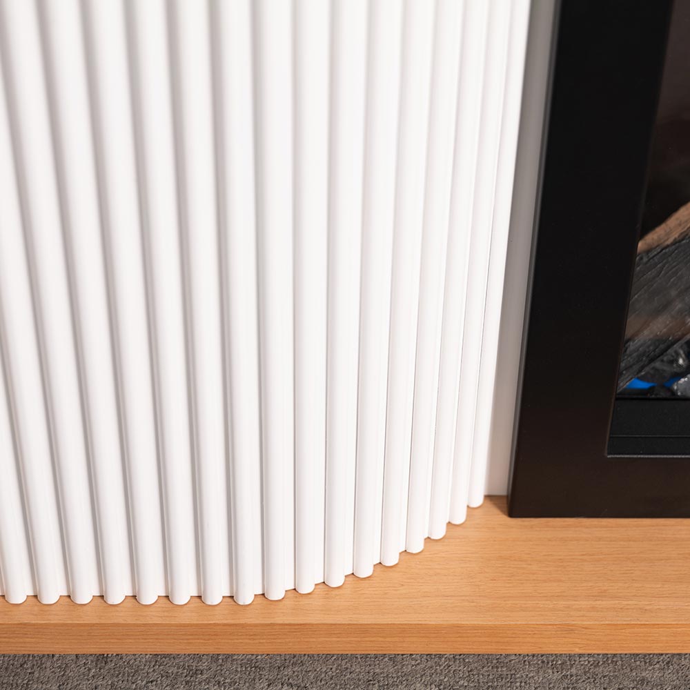 Close up of Arrie Fluted Mantel base. 
