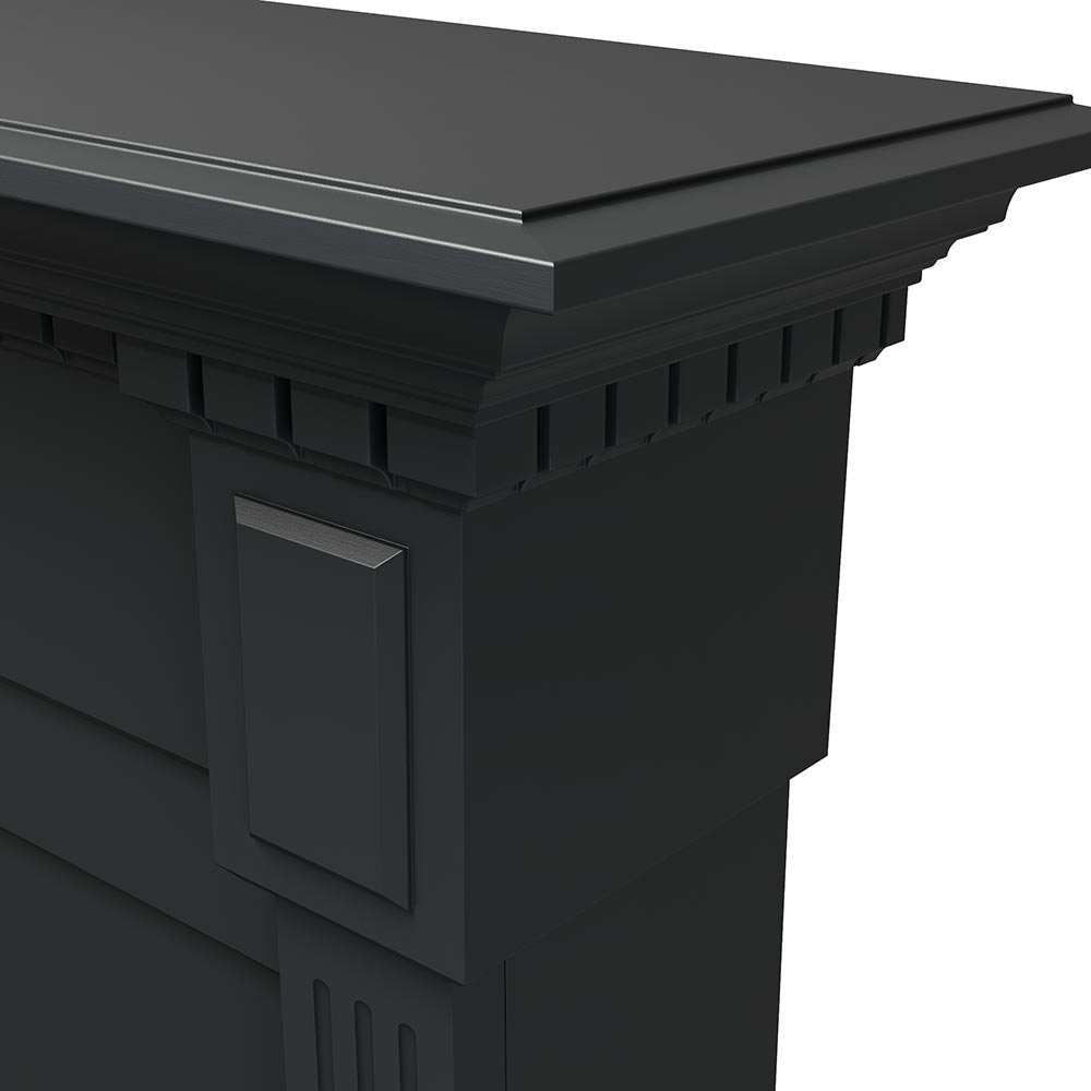 Modern Ember Augustine Black Electric Fireplace Mantel Package ME-AUG-SBK-28