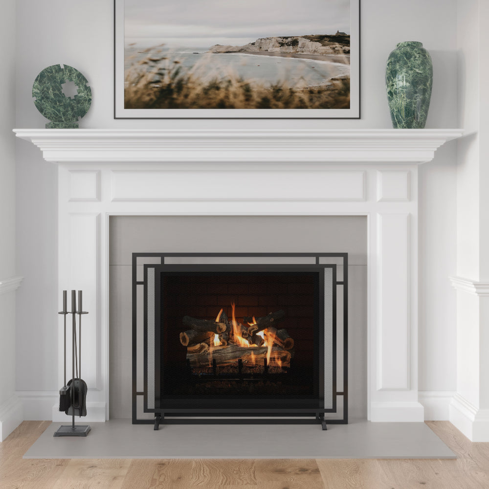 Gatsby Fireplace Screen in Black S18090BK