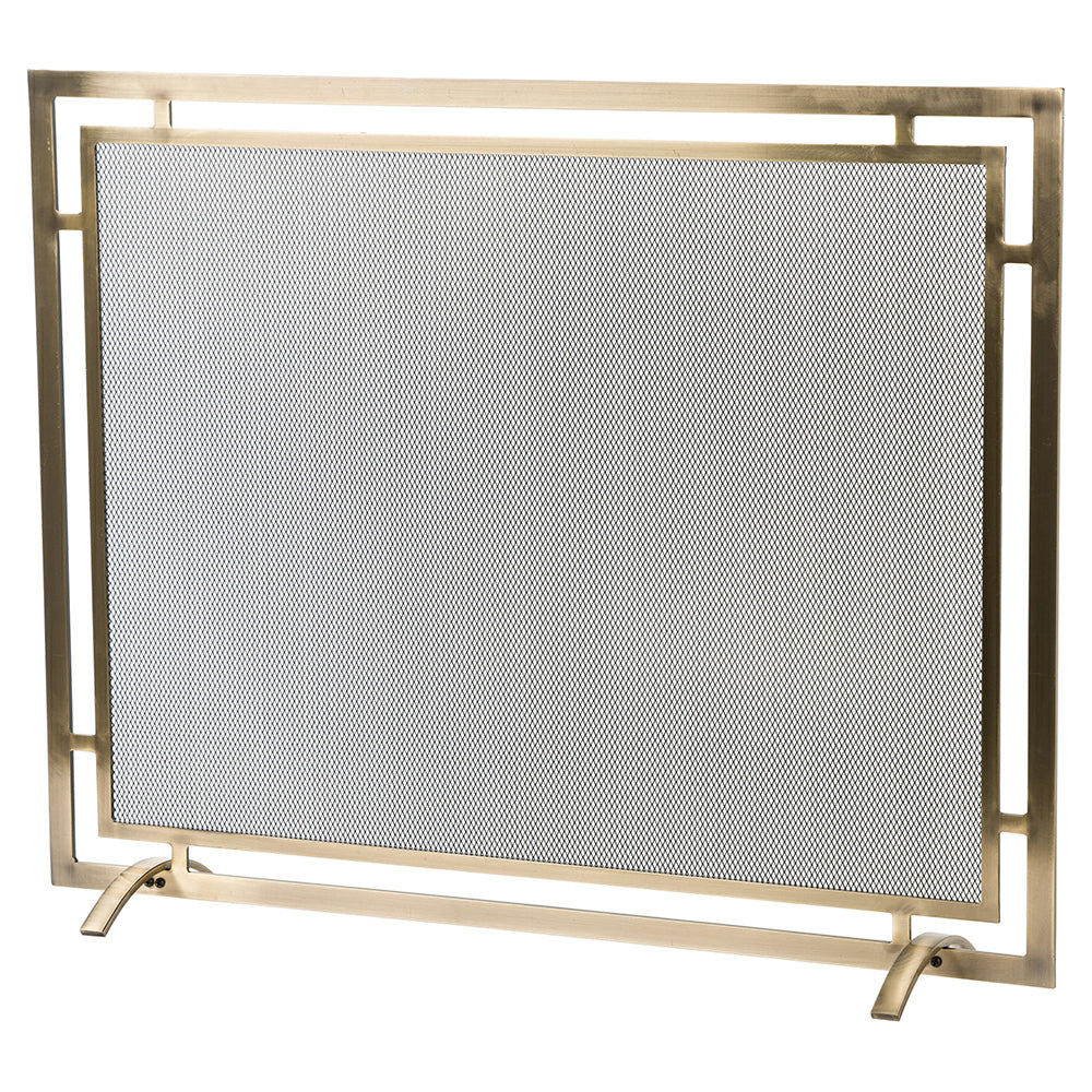 Gatsby Fireplace Screen in Aged Brass S18090AB