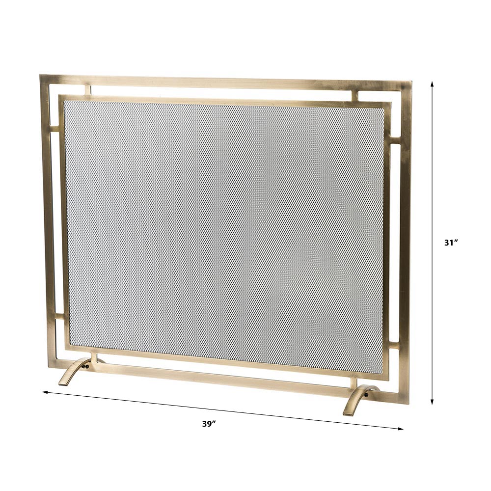 Gatsby Fireplace Screen in Aged Brass S18090AB