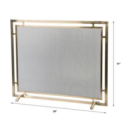 Gatsby Fireplace Screen in Aged Brass S18090AB