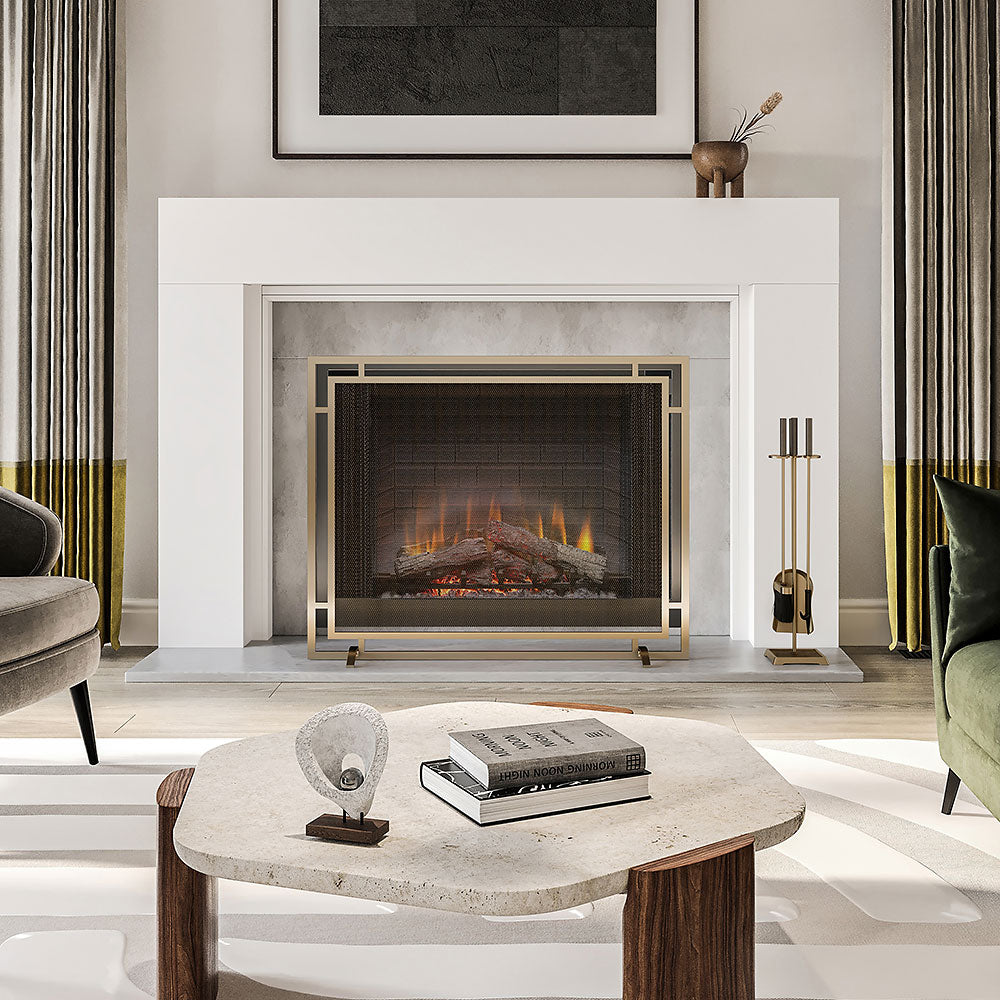 Gatsby Fireplace Screen in Aged Brass S18090AB