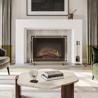 Gatsby Fireplace Screen in Aged Brass S18090AB