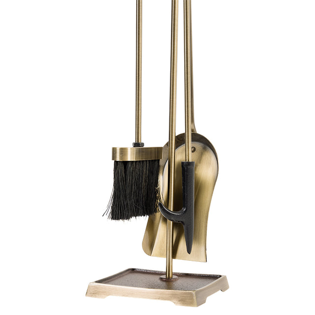 Harper Fireplace Tool Set in Aged Brass T41140AB