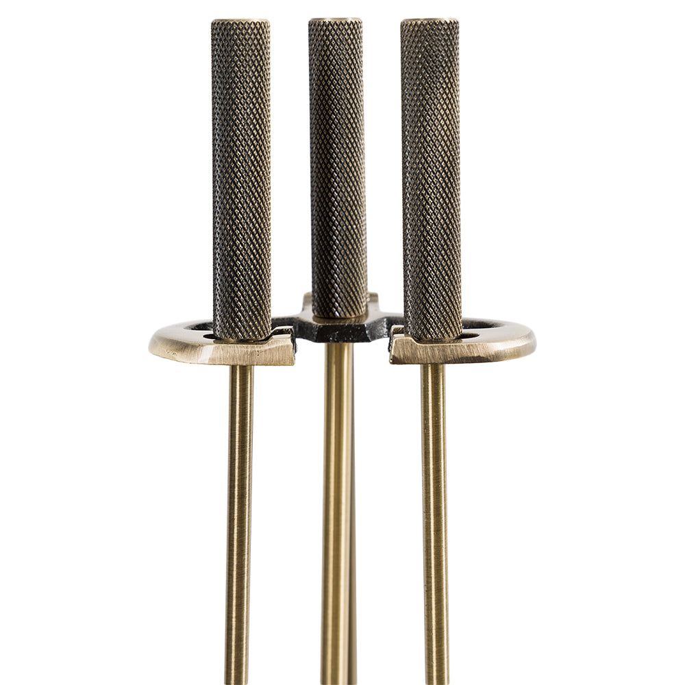 Harper Fireplace Tool Set in Aged Brass T41140AB
