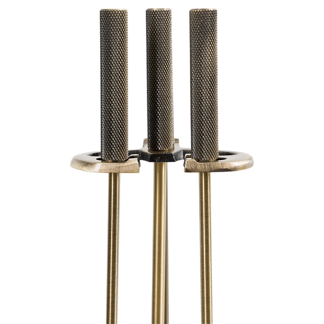 Harper Fireplace Tool Set in Aged Brass T41140AB