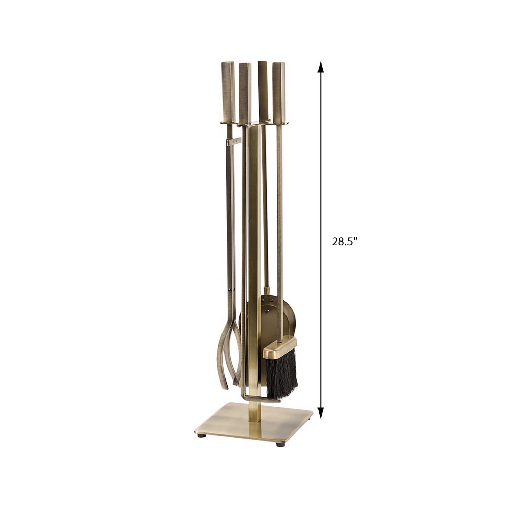 Harriet Fireplace Tool Set in Aged Brass T51521PB