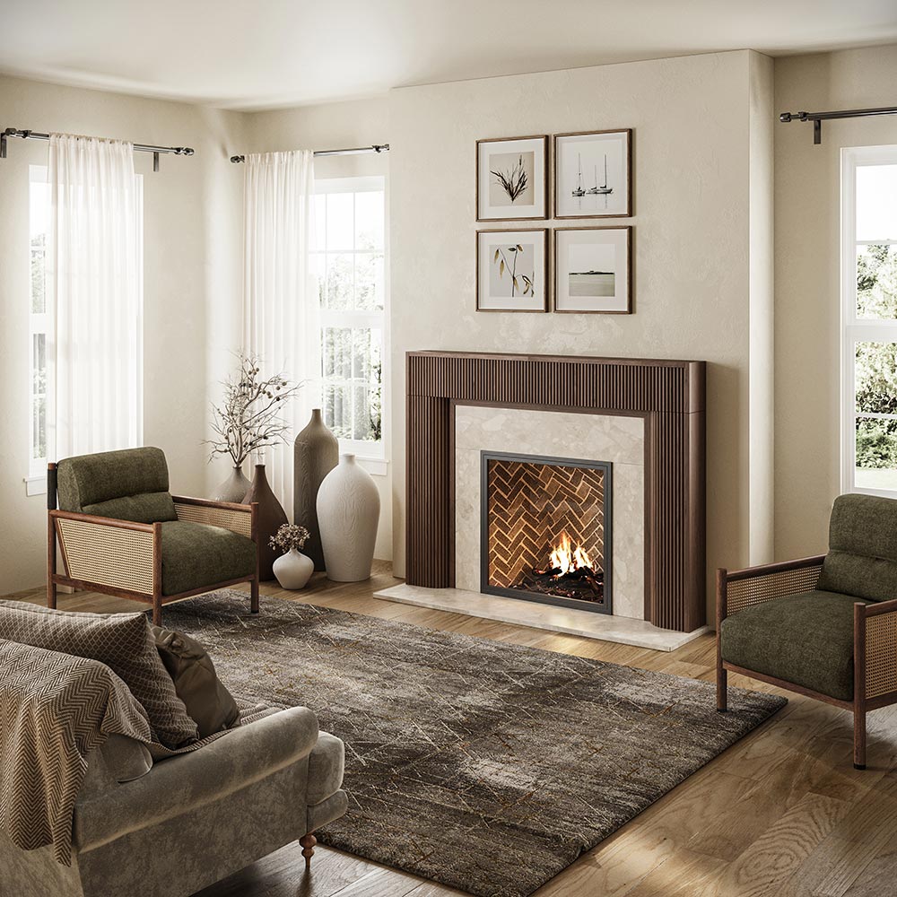 Hazel 56x42 Wood Mantel - Umber Stain