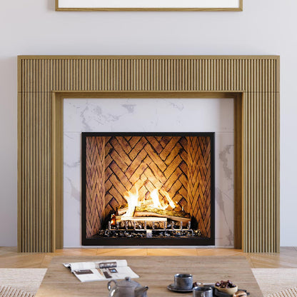 Hewitt 56x42 Wood Mantel - Blonde Stain