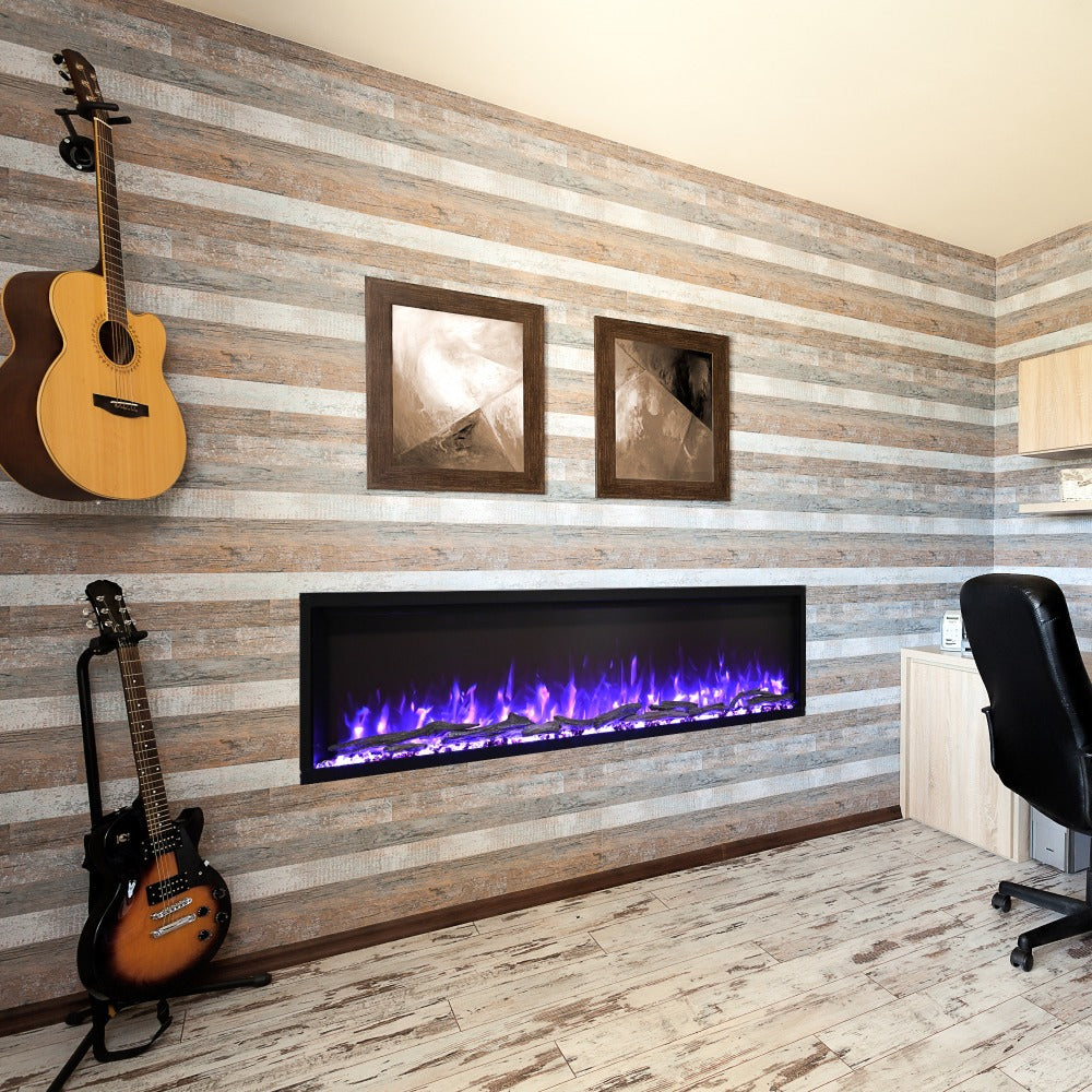 Wall Hung Installation - Modern Ember 60-in Highmark Linear Electric Fireplace - ME-HM60