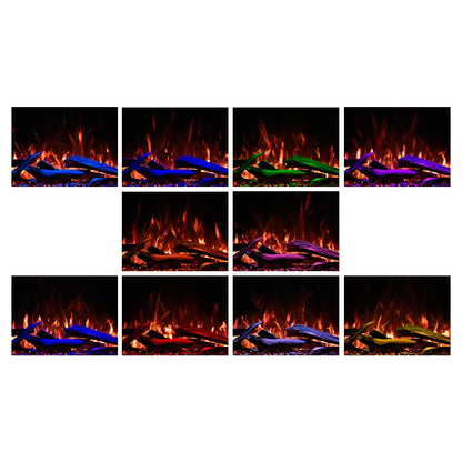 Sabrina White Mantel & 38-in Firebox ME-2412M-WHT-38 Ember Colors