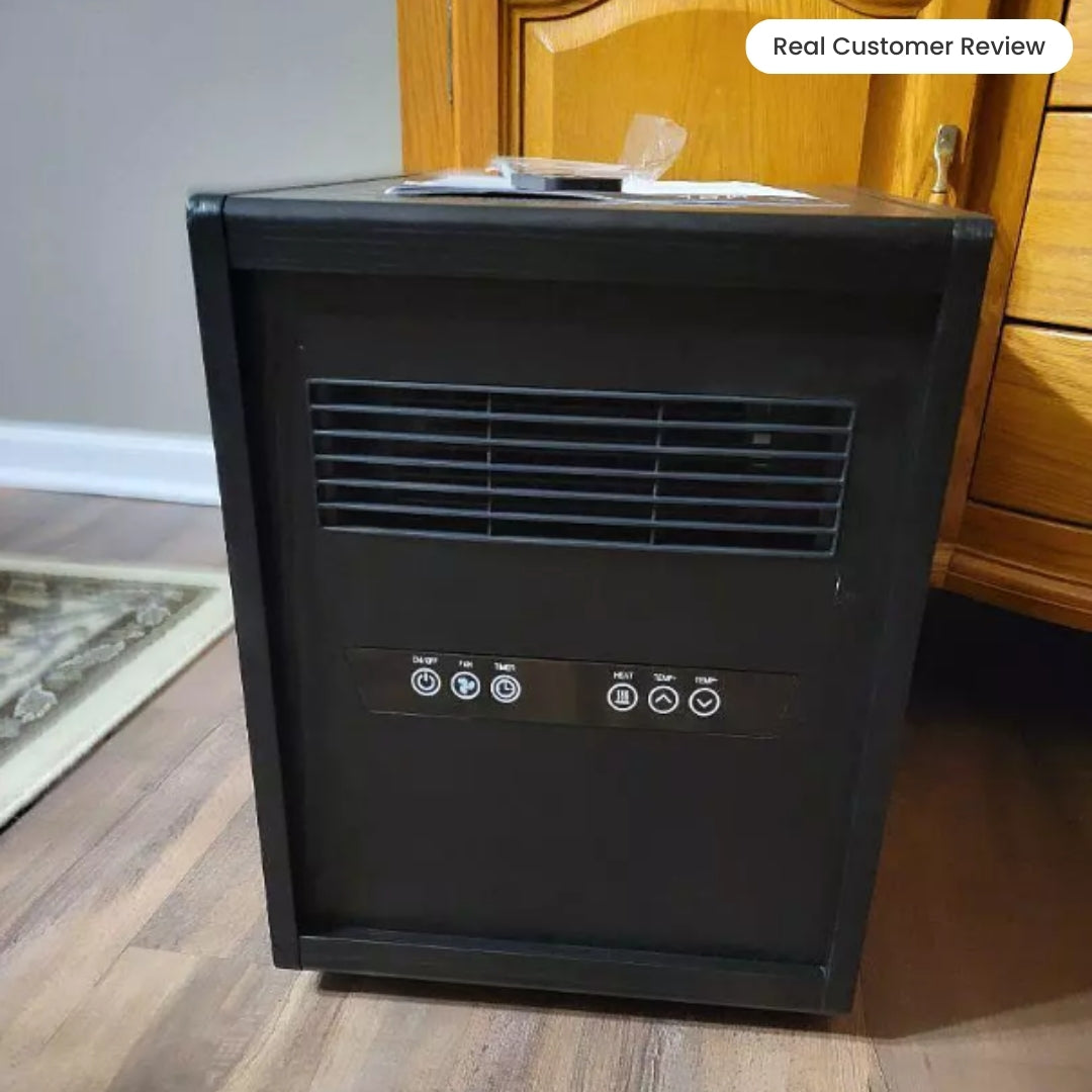 Modern Ember Infrared Heater in Black Oak ME-BKO-IFH Dimensions