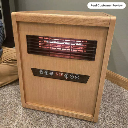 Modern Ember Infrared Heater in Light Oak ME-LTO-IFH Dimensions